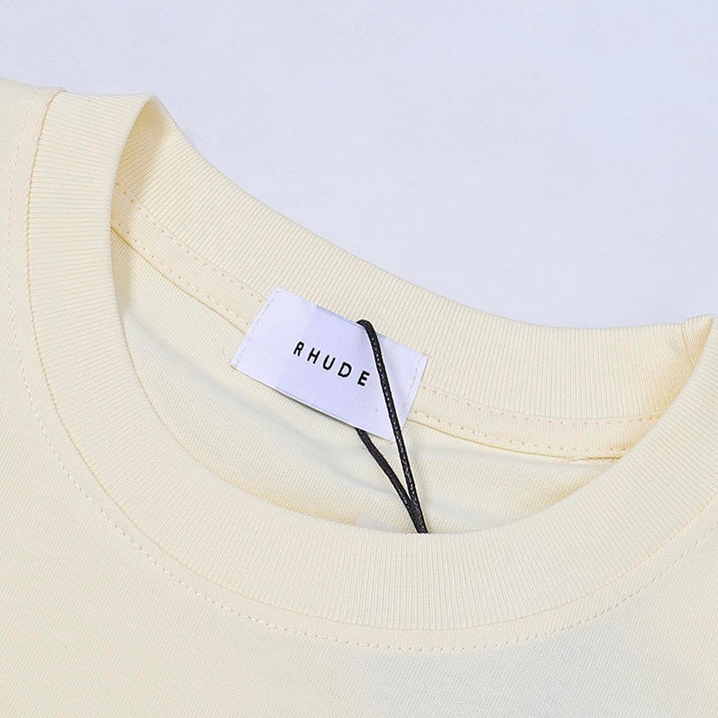 Rhude T-shirts Sailing Nautical Printing Cotton Casual Short Sleeves Men and Women