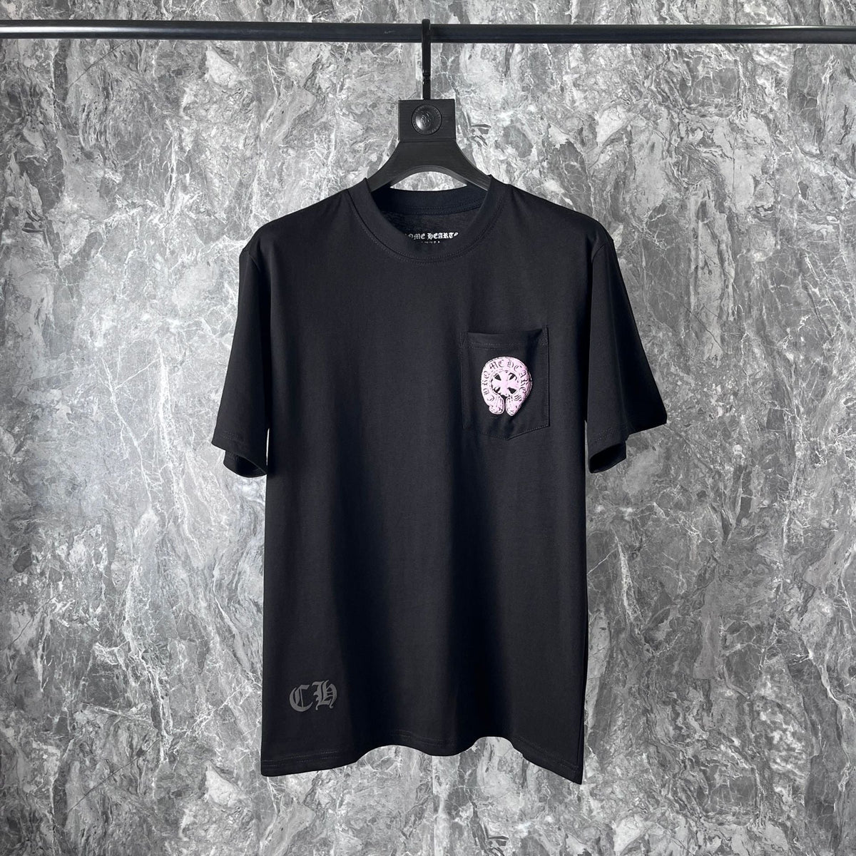 Chrome Heart T Shirts Chrome Hearts Pink Sanskrit Short Sleeve T-Shirt