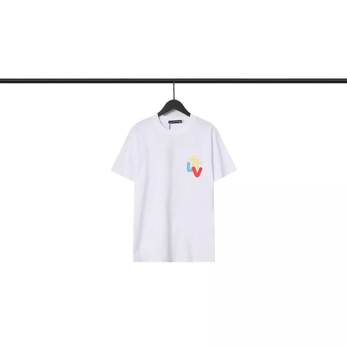 Chrome Heart T Shirts Croix Cross Color Leather Printed Short Sleeve T-Shirt