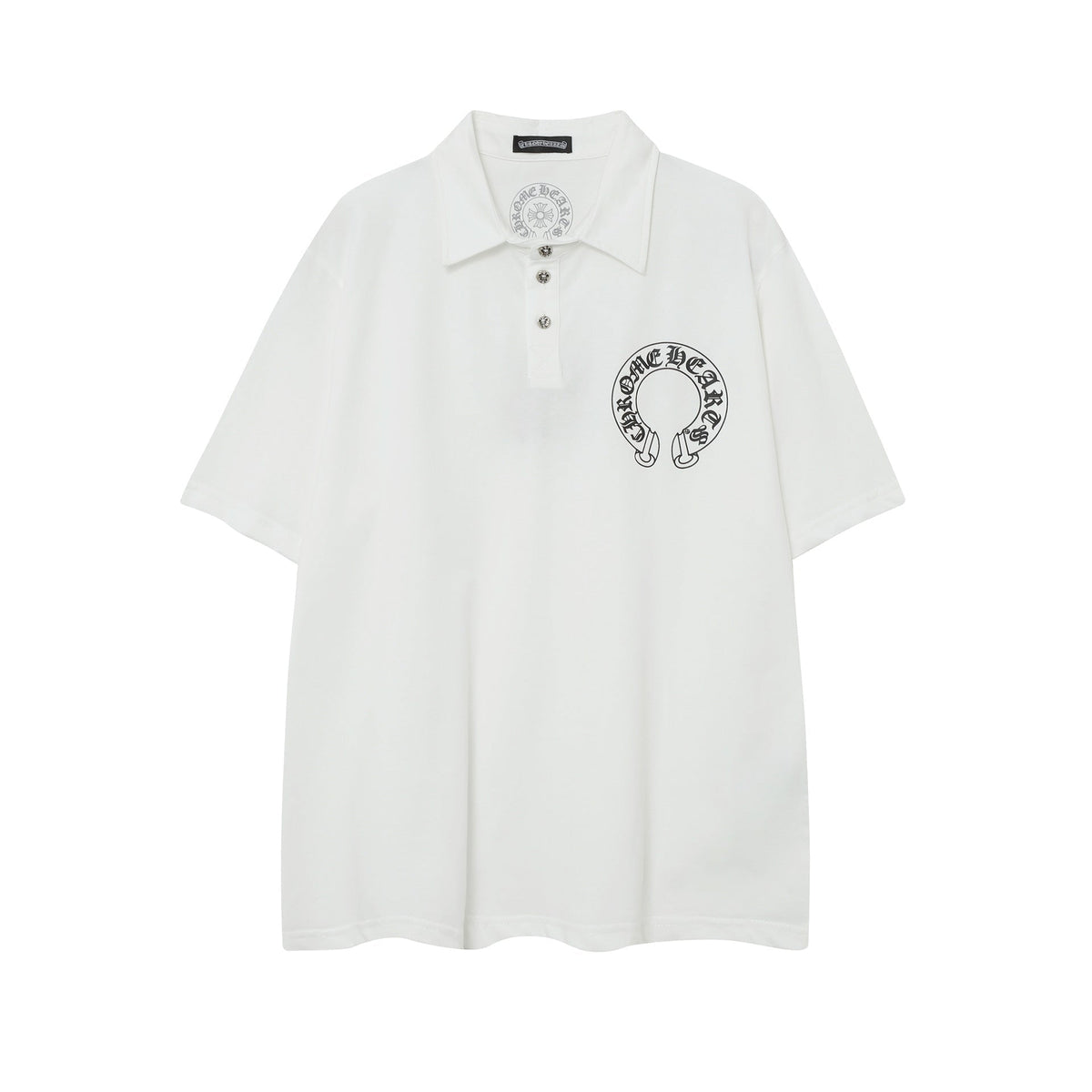 Chrome Heart T Shirts Sanskrit horseshoe print polo shirt short sleeve