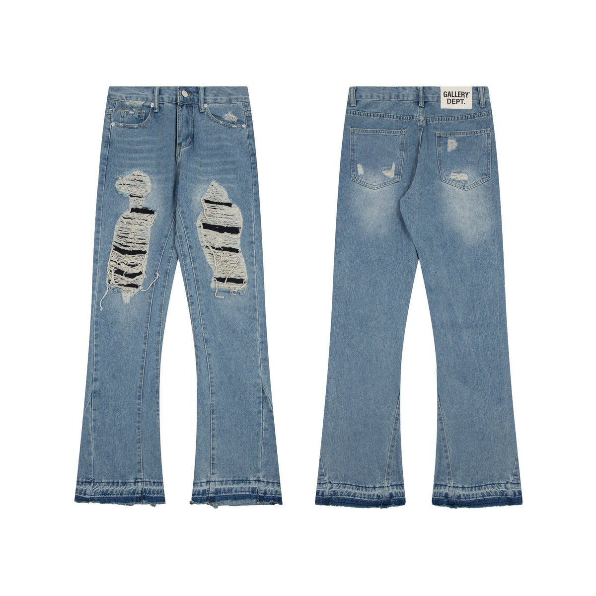 Gallery Dept Jeans Washed Ripped Rough Jeans Flared Trousers