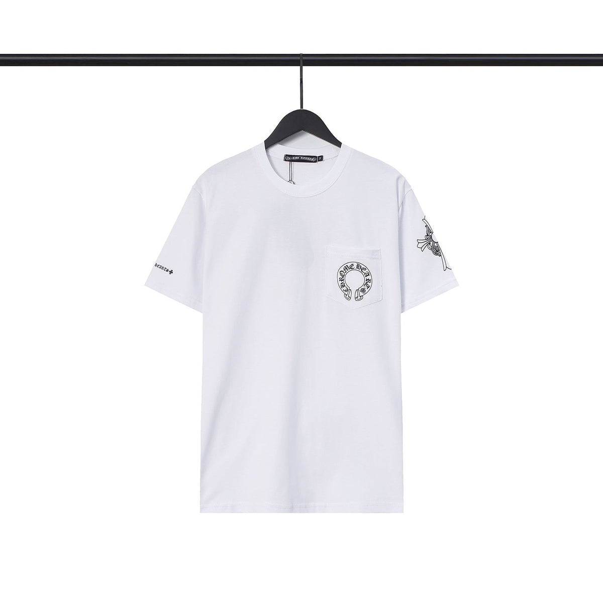 Chrome Heart T Shirts Chrome Hearts Cross Sanskrit Print Short Sleeve Crew Neck T-Shirt