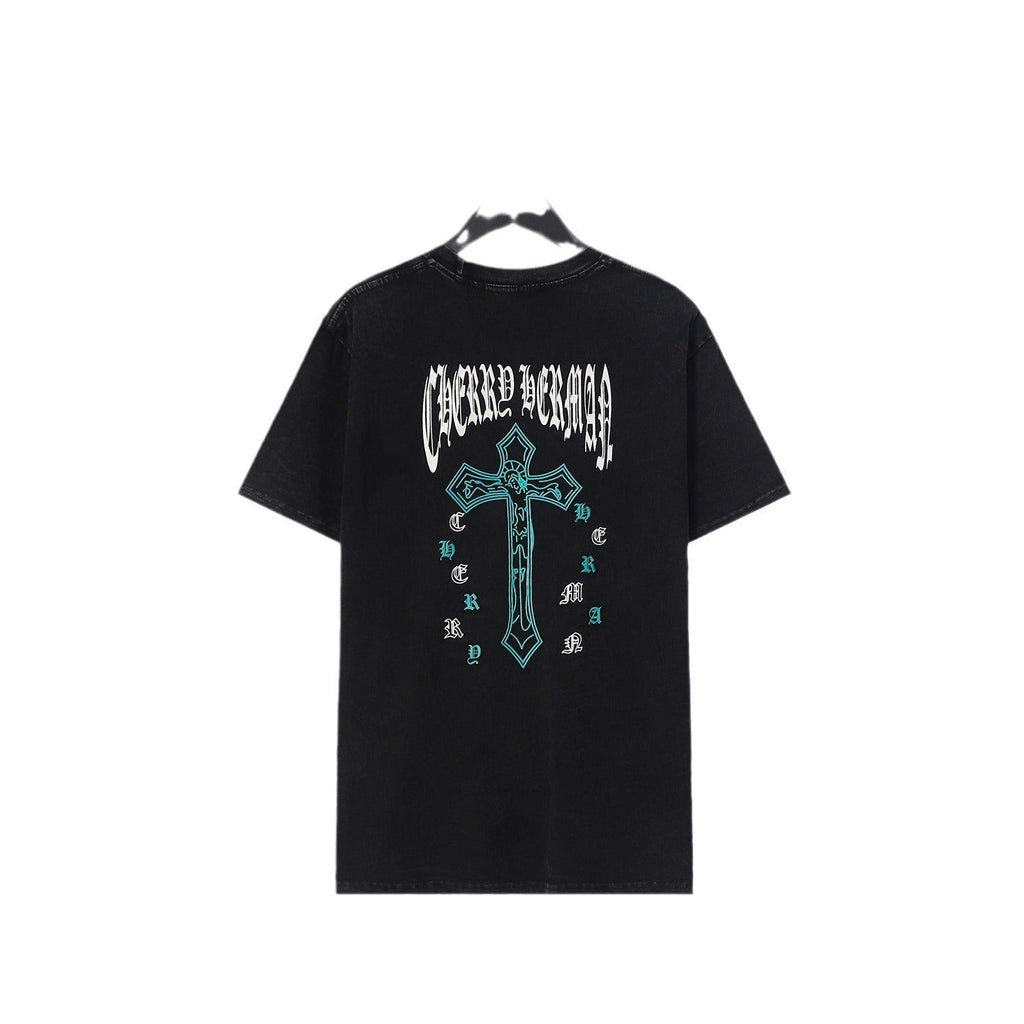 Chrome Heart T Shirts Crowe Ghost Horseshoe Cross Sanskrit Short Sleeve