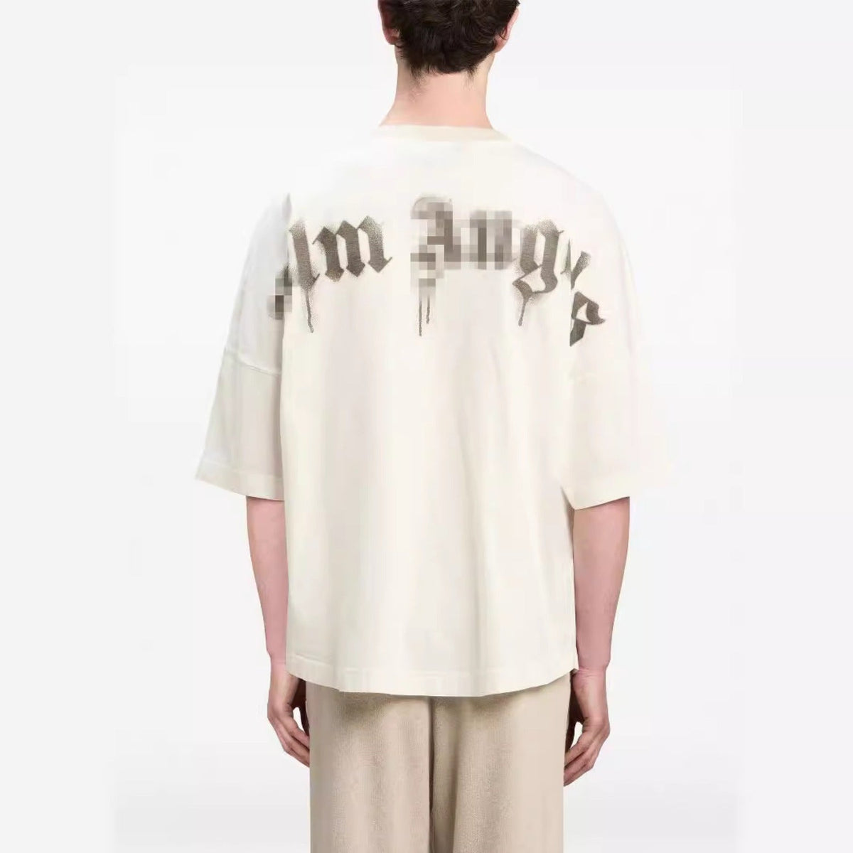 Palm Angels T-shirt Pigeon Flow Lacquer Letter Foam Short Sleeve T-shirt