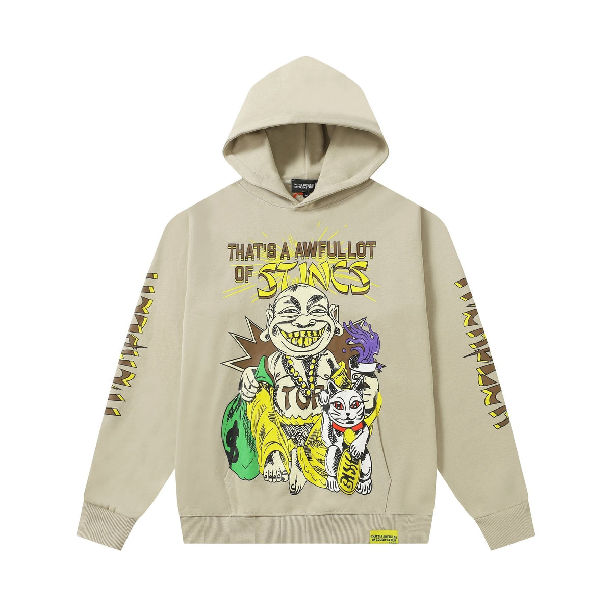 THAT'S A AWFUL LOT OF COUGH SYRUP Stings Character Graphic Hoodie ¡ª front